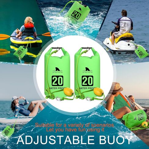 2 Set 2 in 1 Sand Anchor and Buoy Kit Floating Anchor Bag Kayak Anchor Waterproof Dry Bag for Lake Beach Boats Watercrafts Hiking Camping Water Sports Surfing Tubing Kayaking (Green) in Saudi Arabia