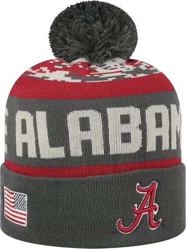 Top of the World NCAA-Salute to USA Military-Cuffed Knit Pom Beanie Hat-Alabama Crimson Tide in Saudi Arabia