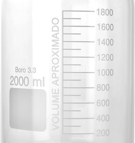 1 Pieces 2000ml Wide Mouth Graduated Round Reagent Bottle,Borosilicate 3.3 Glass Bottle,Media Storage Bottle With GL80 Orange Polypropylene Screw Cap in Saudi Arabia