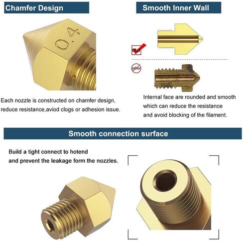 8 قطع من Aokin MK10 فوهات طابعة ثلاثية الأبعاد، فوهة M7 لطارد الخيوط لطابعة 1.75 مم خيوط ثلاثية الأبعاد Wanhao Duplicator D4/I3/Dremel QIDI Makerbot 2، 0.2 مم 0.3 مم 0.4 مم 0.5 مم 0.6 مم 0.8 مم 1.0 مم in Kuwait