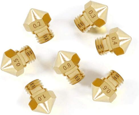 8 قطع من Aokin MK10 فوهات طابعة ثلاثية الأبعاد، فوهة M7 لطارد الخيوط لطابعة 1.75 مم خيوط ثلاثية الأبعاد Wanhao Duplicator D4/I3/Dremel QIDI Makerbot 2، 0.2 مم 0.3 مم 0.4 مم 0.5 مم 0.6 مم 0.8 مم 1.0 مم in Kuwait