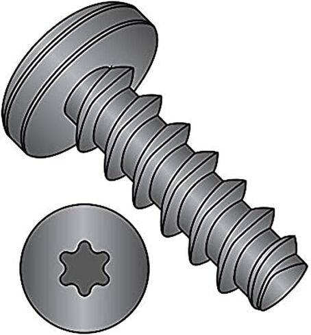Small Parts 0808LTPB Steel Thread Rolling Screw for Plastic, Black Oxide Finish, Pan Head, Star Drive, #8-16 Thread Size, 1/2" Length (Pack of 100) in Saudi Arabia
