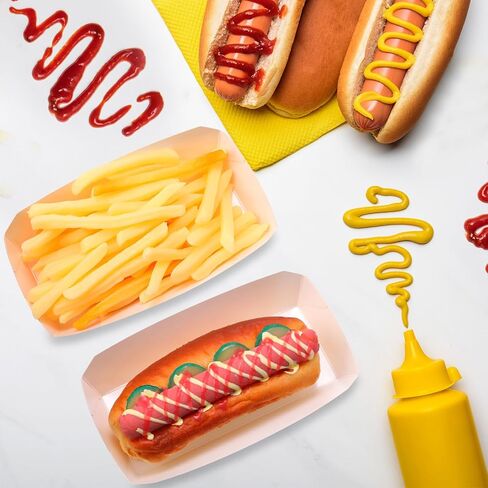 500 قطعة من صواني هوت دوج الورقية مقاس 7 بوصة بوزن 2 رطل صواني طعام باللونين الأحمر والأبيض وقوارب طعام ورقية مربعة وصواني هوت دوج وقوارب ناتشو للاستعمال مرة واحدة لأعياد الميلاد وحفلات الزفاف والمهرجانات ومستلزمات الطعام in Kuwait