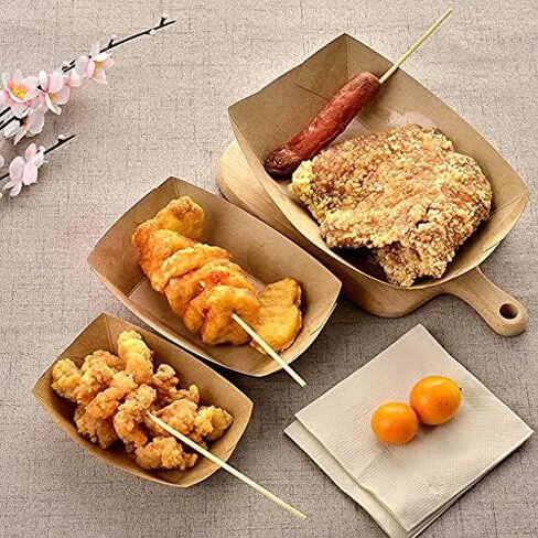250 Pack Disposable Paper Food Tray - Paperboard Tray for Carnivals, Fairs, Festivals, and Picnics | Holds Nachos, Fries, Hot Corn Dogs, and More! (Kraft, 2lb) in Saudi Arabia