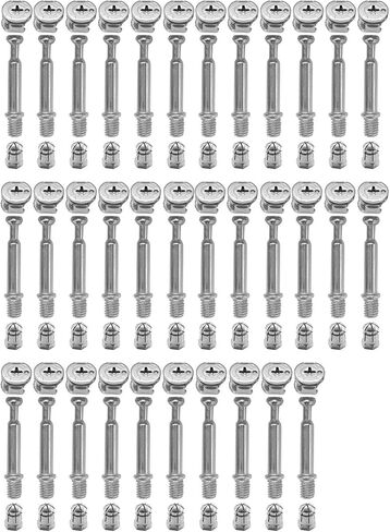 برغي تثبيت كاميرا غريب الأطوار بقطر 15 مم ومسامير تثبيت M6x40mm مع صواميل M6 مُدرجة مسبقًا لتوصيل قفل خزانة الأثاث المسطح (34 مجموعة) in Kuwait