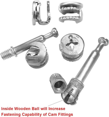 برغي تثبيت كاميرا غريب الأطوار بقطر 15 مم ومسامير تثبيت M6x40mm مع صواميل M6 مُدرجة مسبقًا لتوصيل قفل خزانة الأثاث المسطح (34 مجموعة) in Kuwait