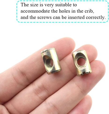 M6x15mm Barrel Nuts Cross Dowels Slotted Bolts Hardware Clean Tight Thread Proper Insert Sturdy Firm Holding Easy Install Align Smooth Screw in Snug Fit for Beds Crib Furniture Chairs 15PCS in Saudi Arabia