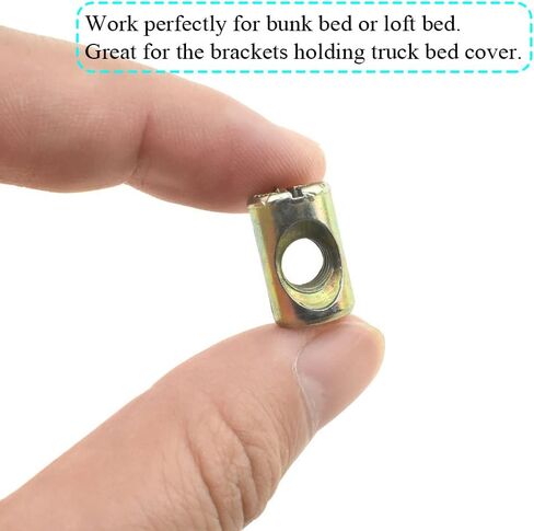 M6x15mm Barrel Nuts Cross Dowels Slotted Bolts Hardware Clean Tight Thread Proper Insert Sturdy Firm Holding Easy Install Align Smooth Screw in Snug Fit for Beds Crib Furniture Chairs 15PCS in Saudi Arabia