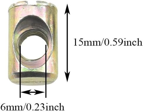 M6x15mm Barrel Nuts Cross Dowels Slotted Bolts Hardware Clean Tight Thread Proper Insert Sturdy Firm Holding Easy Install Align Smooth Screw in Snug Fit for Beds Crib Furniture Chairs 15PCS in Saudi Arabia