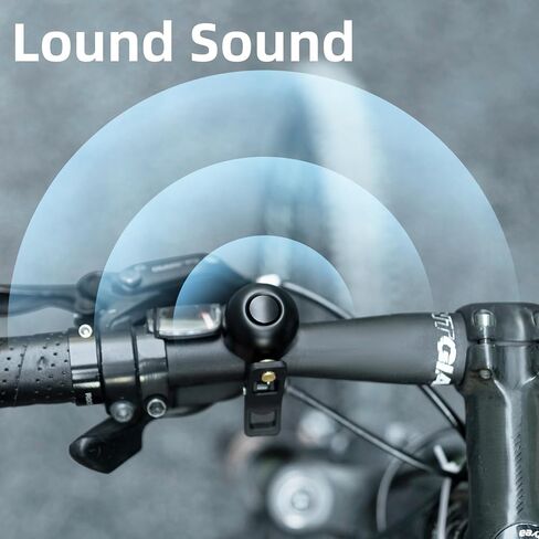 جرس الدراجة، جرس الدراجة المصنوع من سبائك النحاس، جرس الدراجة الكلاسيكي ذو الصوت العالي للبالغين، لقطر المقود 0.82 بوصة - 0.9 بوصة/21-23 مم، متوسط، أسود in Kuwait