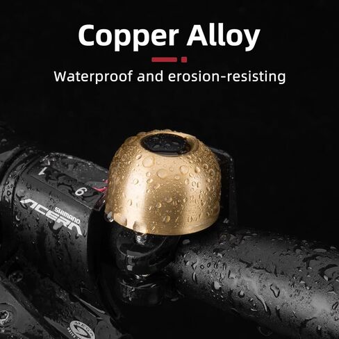 جرس الدراجة، جرس الدراجة المصنوع من سبائك النحاس، جرس الدراجة الكلاسيكي ذو الصوت العالي للبالغين، لقطر المقود 0.82 بوصة - 0.9 بوصة/21-23 مم، متوسط، أسود in Kuwait