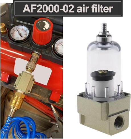 SING F LTD AF2000-02 فلتر هواء 1/4 بوصة BSP منظم فلتر الهواء ضاغط مع دعامة تثبيت موصلات معدنية ملحقات أدوات الهواء 40 مم × 100 مم in Saudi Arabia