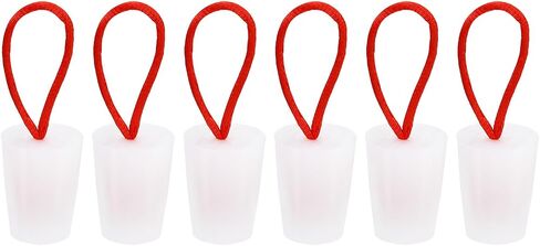 MECCANIXITY Silicone Rubber Tapered Plug 15 to 20mm Solid Bathtub Bungs Stopper with Handle for Test Tubes, Water Pipe, Drainage Hole, White 6 Pieces in Saudi Arabia