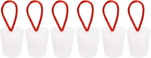 MECCANIXITY Silicone Rubber Tapered Plug 15 to 20mm Solid Bathtub Bungs Stopper with Handle for Test Tubes, Water Pipe, Drainage Hole, White 6 Pieces in Saudi Arabia