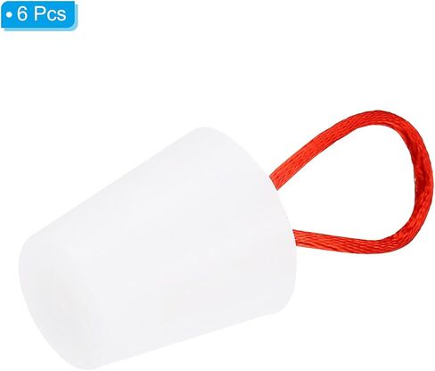 MECCANIXITY Silicone Rubber Tapered Plug 15 to 20mm Solid Bathtub Bungs Stopper with Handle for Test Tubes, Water Pipe, Drainage Hole, White 6 Pieces in Saudi Arabia