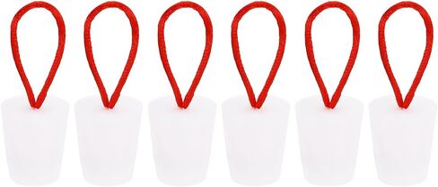 MECCANIXITY Silicone Rubber Tapered Plug 15 to 20mm Solid Bathtub Bungs Stopper with Handle for Test Tubes, Water Pipe, Drainage Hole, White 6 Pieces in Saudi Arabia