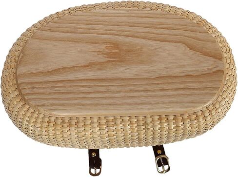 Bicycle Basket Cane Woven Copper Leather Straps and Buckle with Basket Rattan Baskets for Wall Rattan Baskets for organizing in Saudi Arabia