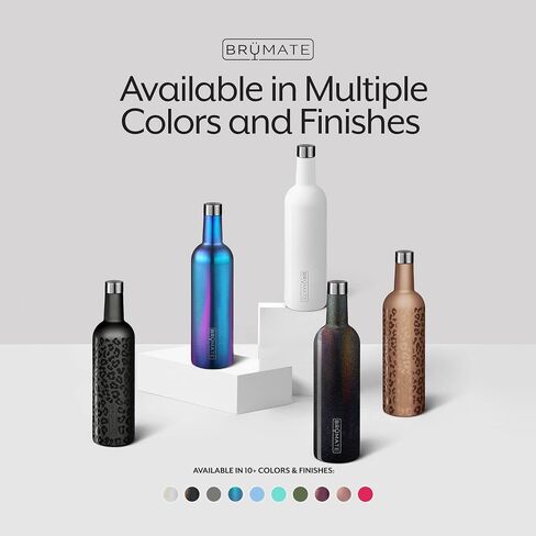 BrüMate Winesulator 25 Oz Triple-Walled Insulated Wine Canteen Made of Stainless Steel, 24-Hour Temperature Retention, Shatterproof, Comes with Silicone Transfer Funnel (Walnut) in Saudi Arabia