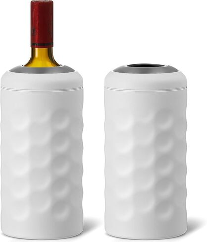 2 قطعة مبرد زجاجة النبيذ مزدوج الجدار المحمول الشمبانيا برودة فراغ معزول النبيذ برودة دلو الفولاذ المقاوم للصدأ النبيذ برودة كم النبيذ الملحقات هدية للنساء الرجال النبيذ عازل in Kuwait