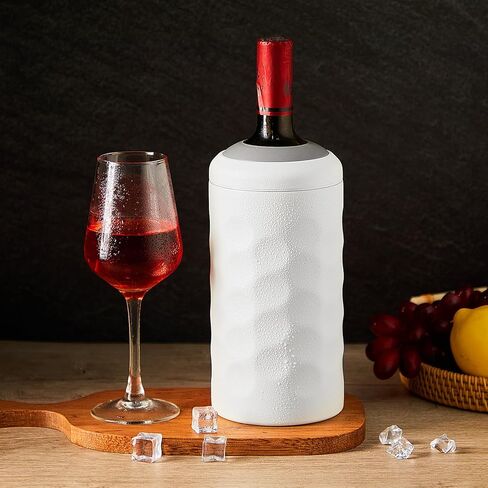 2 قطعة مبرد زجاجة النبيذ مزدوج الجدار المحمول الشمبانيا برودة فراغ معزول النبيذ برودة دلو الفولاذ المقاوم للصدأ النبيذ برودة كم النبيذ الملحقات هدية للنساء الرجال النبيذ عازل in Kuwait