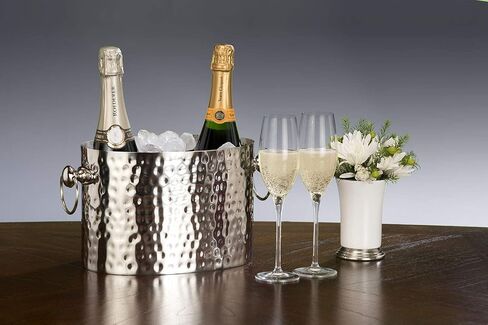 2-Bottle Wine Chiller Ice Bucket | Keeps Wine & Champagne Bottles Cold Without Touching Ice | Handcrafted Artisan Design | Patented Technology | Gold in Saudi Arabia