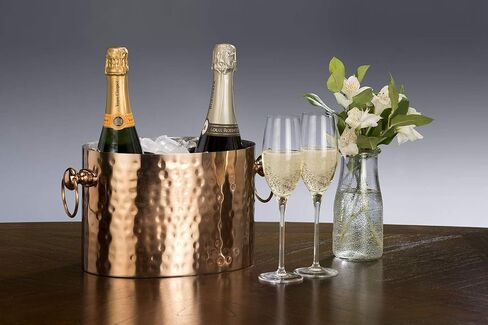 2-Bottle Wine Chiller Ice Bucket | Keeps Wine & Champagne Bottles Cold Without Touching Ice | Handcrafted Artisan Design | Patented Technology | Gold in Saudi Arabia