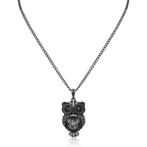 Owl Pendant Necklace for Men Navigation Compass Necklace with Owl Pendant Adjustable Chain Owl Jewelry for Men Boys Handmade Creative Necklace for Men Christmas Gift Men Necklace