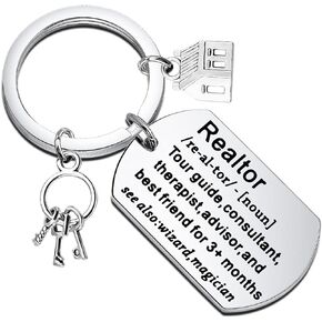 FOTAP Realtor Keychain Real Estate Agent Gift Best Realtor Ever Gift Realtor Thank You Gift Realtor Definition Keychain