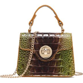 Makcr Joacbv Chic Women Crocodile Leather bags Mini Top-Handle Clutch Compact Evening Bag Stylish Accessory for Essentials in Kuwait
