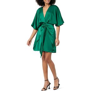 The Drop Women's Estelle Deep V-Neck Front-Tie Mini Dress in Kuwait