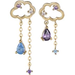 Cloud Dangle Drop Earrings Sparkle Glitter Crystal Teardrop Statement Earrings for Women Girls Christmas Ear Jewelry Gifts