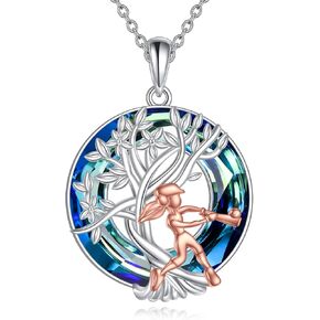 YFN Necklace Gifts for Girls Sterling Silver Tree of Life Crystal Jewelry Graduation Birthday Gifts for Women Girls