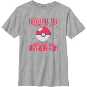 Pokemon Kids Pokeball Fun Boys Short Sleeve Tee Shirt