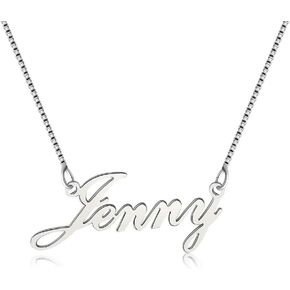 925 Sterling Sliver Custom Name Necklace Personalized Initial Necklaces Pendant Jewelry Gift for Her (Jenny)