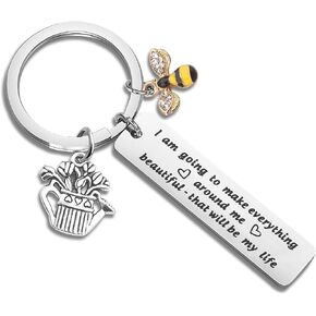 Gardener Keychain I am Going to Make Everything Around Me Beautiful Gardening Jewelry Gift For Florist Plant Lover