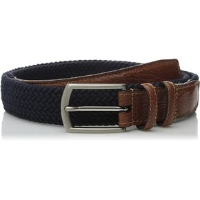 Co. Men's 32MM Italian Woven Multi Cotton Elastic, Navy, 38
