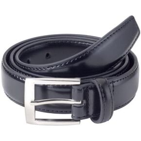 Sportoli Mens Classic Stitched Genuine Leather Uniform Belt - Black (36)