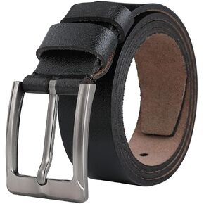 Mens Belt Retro Waist Belt Big and Tall 34" - 64" Casual Work Jeans Plus Size Leather Belts 1.49 Inch Wide.