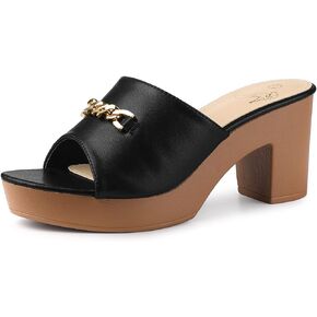 Perphy Open Toe Platform Block Heel Slides Sandals for Women