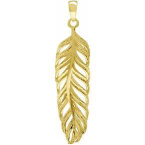 Silvershake White Gold Plated or 18K Yellow Gold Plated 925 Sterling Silver Scroll/Filigree Feather Leverback Dangle Earrings or Long Pendant Jewelry for Women