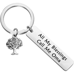 LQRI Oma Jewelry Grandma Gift All My Blessings Call Me Oma Keychain Grandmother Jewelry Oma Gift