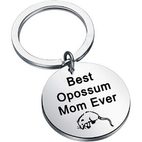 Lywjyb Birdgot Best Possum Mom Ever Gift Possum Animal Lover Gift Opossum Mom Jewelry Funny Opossum Mom Keychain