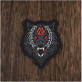 رقعة شارة تكتيكية معنويات من مادة PVC من Viking Wolf of Odin Valknut
