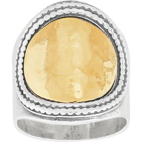 Silpada 'Golden Hour' Sterling Silver with 14K Yellow Gold Plating Ring