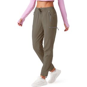 Women's Hiking Cargo Pants Outdoor Lightweight Quick Dry Water Resistant UPF 50+ Capris Pants with Zipper Pockets