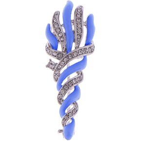 Alilang Women Enamel Torch Sparkly Clear Crystal Rhinestones Brooches Vintage Pins