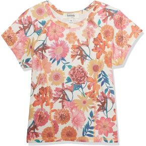 Speechless Girls' Flutter Sleeve Floral Top
