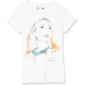 Disney Little, Big Princesses Watercolor Pocahontas Girls Short Sleeve Tee Shirt