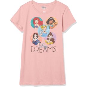 Disney girls Disney Princesses Dream Circles Short Sleeve Tee T Shirt, Light Pink, X-Large US