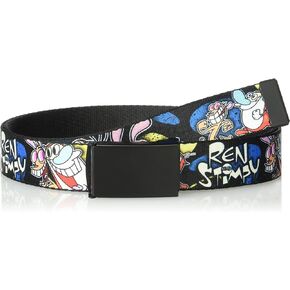 Nickelodeon mens Buckle-down Web Ren & Stimpy Show 1.25" Belt, Multicolor, 1.25 Wide - Fits up to 42 Pant Size US